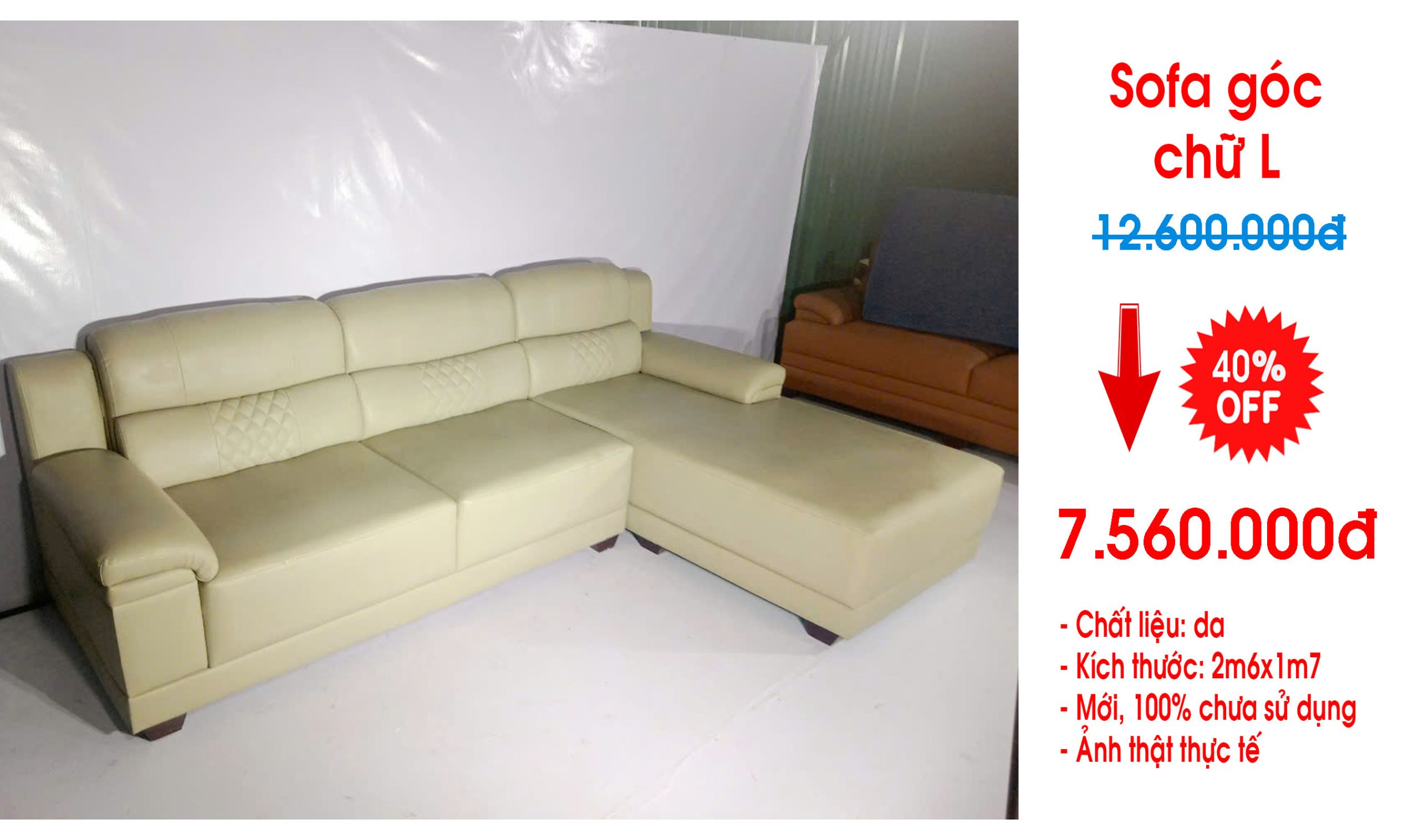 Thanh lý ghế sofa da phòng khách dạng góc chữ L giá rẻ tại Hà Nội