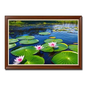 Mẫu tranh đẹp hình ảnh đầm hoa súng