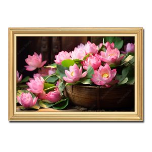 Bức tranh sen đẹp với nghệ thuật sắp đặt