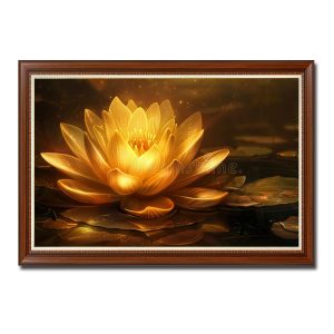 Bức tranh đẹp hình ảnh bông hoa súng vàng phát sáng