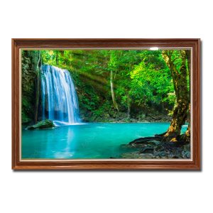 Mẫu tranh treo tường thác và hồ nước phong thủy đẹp