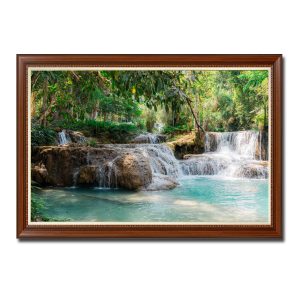 Bức tranh phong cảnh đẹp hình ảnh thác nước từ rừng cây