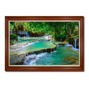 Mẫu tranh đẹp hình ảnh những bậc thác nước trong xanh