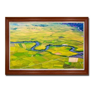 Phong cảnh quê hương Bắc Sơn yên bình với dòng sông uốn lượn bên những cánh đồng lúa chín
