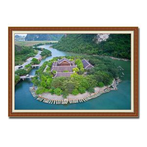 Tranh phong cảnh Ninh Bình đẹp với hình ảnh danh thắng Tràng An