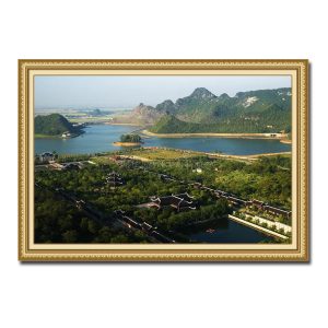 Tranh treo tường đẹp toàn cảnh chùa Bái Đính Ninh Bình nhìn từ trên cao xuống