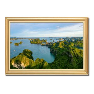 Một góc nhìn rộng về Vịnh Hạ Long trong bức tranh treo tường đẹp khổ ngang có khung