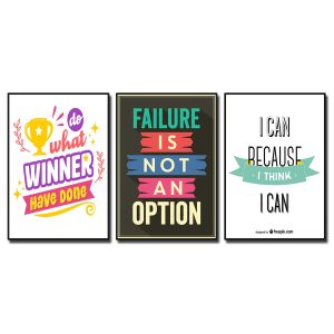 Tranh treo văn phòng slogan tiếng Anh: Do what winner have done. Failure is not an option. I can because i think i can.
