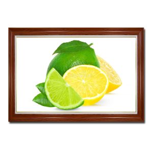 Mẫu tranh phòng bếp đẹp hình ảnh quả chanh màu ruột xanh và vàng