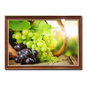 Mẫu tranh treo phòng ăn đẹp hình ảnh những chùm nho xanh và tím