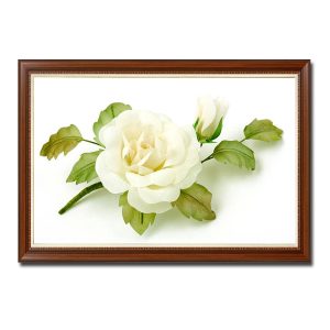Mẫu tranh treo tường đẹp hình ảnh hoa hồng trắng tinh tế và thuần khiết