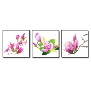 Tranh cành hoa mộc lan hồng đẹp