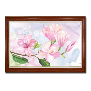 Mẫu tranh treo tường hình ảnh hoa mộc lan kiểu màu nước đẹp