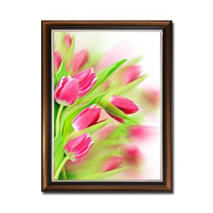 Mẫu tranh khổ đứng hình ảnh hoa tulip hồng đỏ đẹp