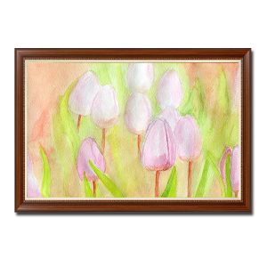 Mẫu tranh treo tường hoa tulip đẹp với gam màu nhạt