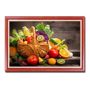 Mẫu tranh phòng bếp đẹp hình ảnh giỏ rau củ quả nhiều loại